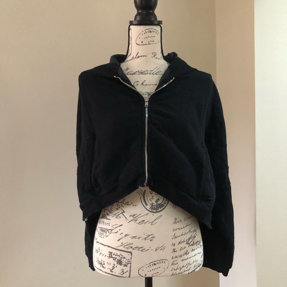 Wildfox Cropped Black Hoodie